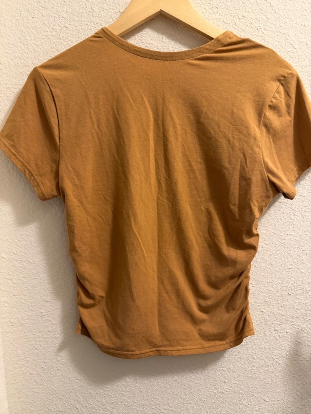 NWT Nike Sportswear Chill Knit Ruched Short Sleeve Top Large Yellow Ochre - Picture 6 of 8